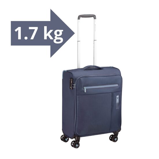 Koferis-rokas-bagāža-4-riteņi-1,7kg-LiteSoft-zils