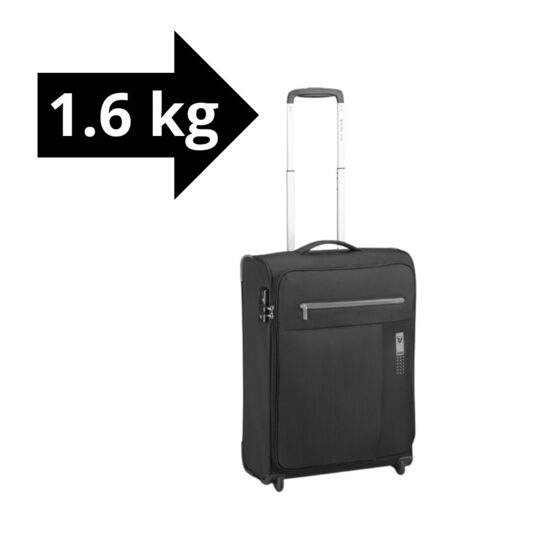Koferis-viegls-rokas-bagāža-2-riteņi-LiteSoft-1.6-kg-melns