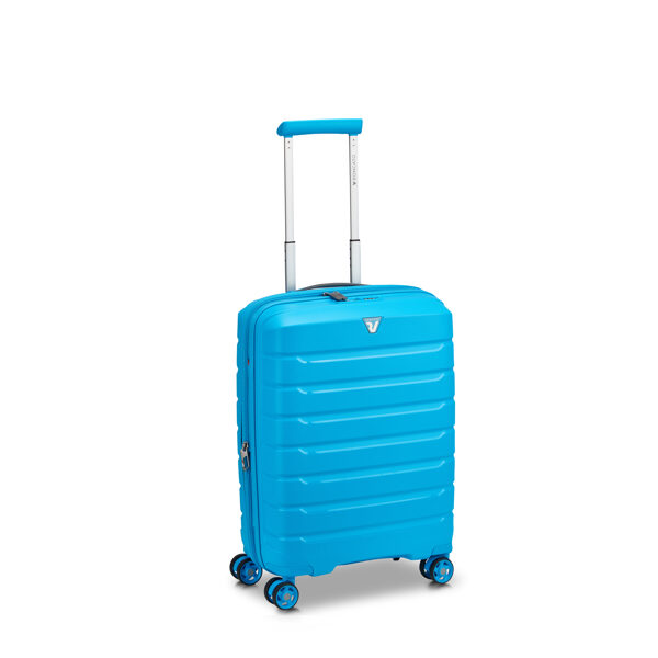 Koferis-rokas-bagāža-55x40x20-Butterfly-gaiši-zils