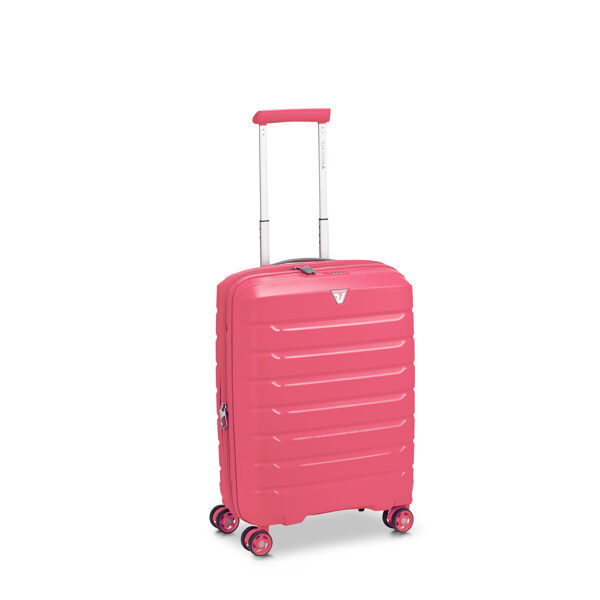 Koferis-rokas-bagāža-55x40x20-Butterfly-rozā