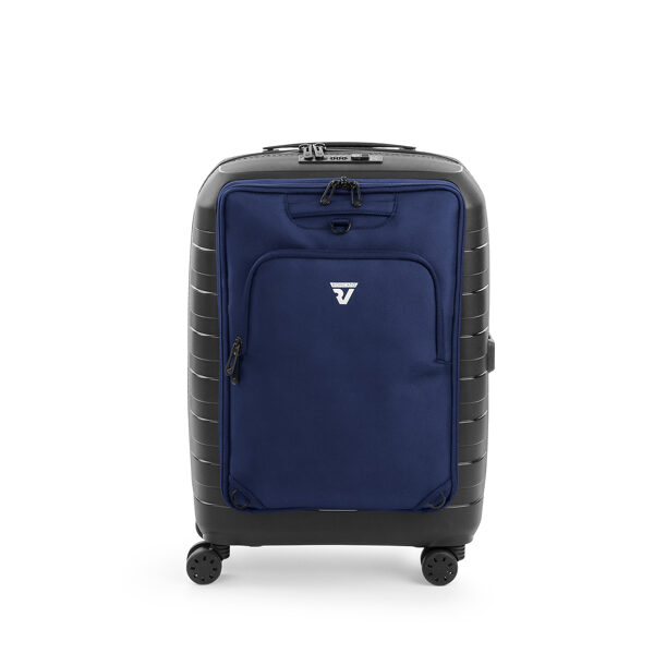 Rokas-bagāžas-koferis-biznesam-D-BOX-melns-ar-zilu